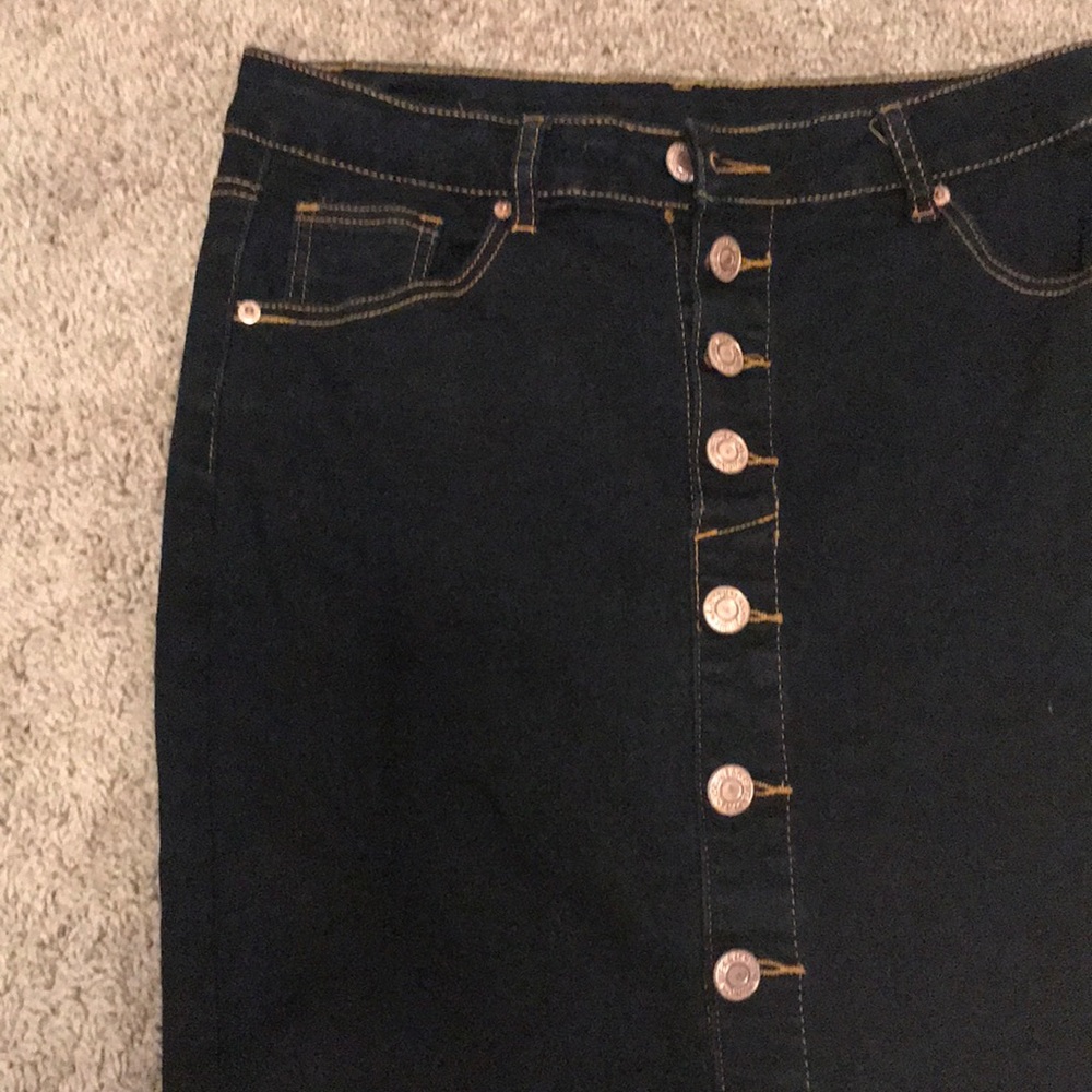 Black Button down jean skirt